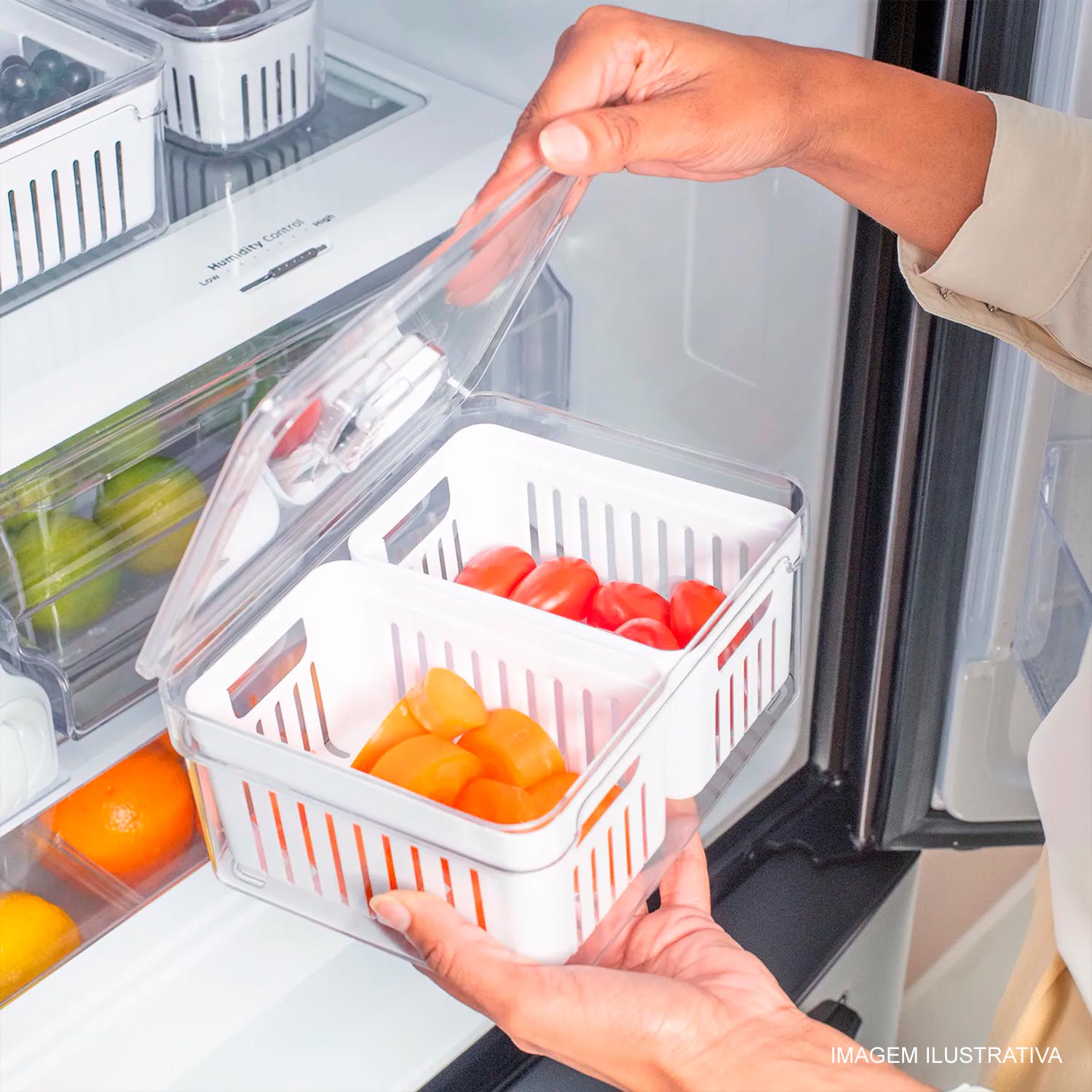 Organizador Clear Fresh OU 2,2 Litros com Cesto Duplo | Multibar