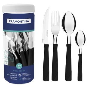 Faqueiro_New_Kolor_Tramontina_Preto_com_24_Peas_1071611 Faqueiro_New_Kolor_Tramontina_Preto_com_24_Peas_1071611