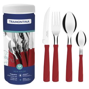 Faqueiro_New_Kolor_Tramontina_Vermelho_com_24_Peas_1071631 Faqueiro_New_Kolor_Tramontina_Vermelho_com_24_Peas_1071631
